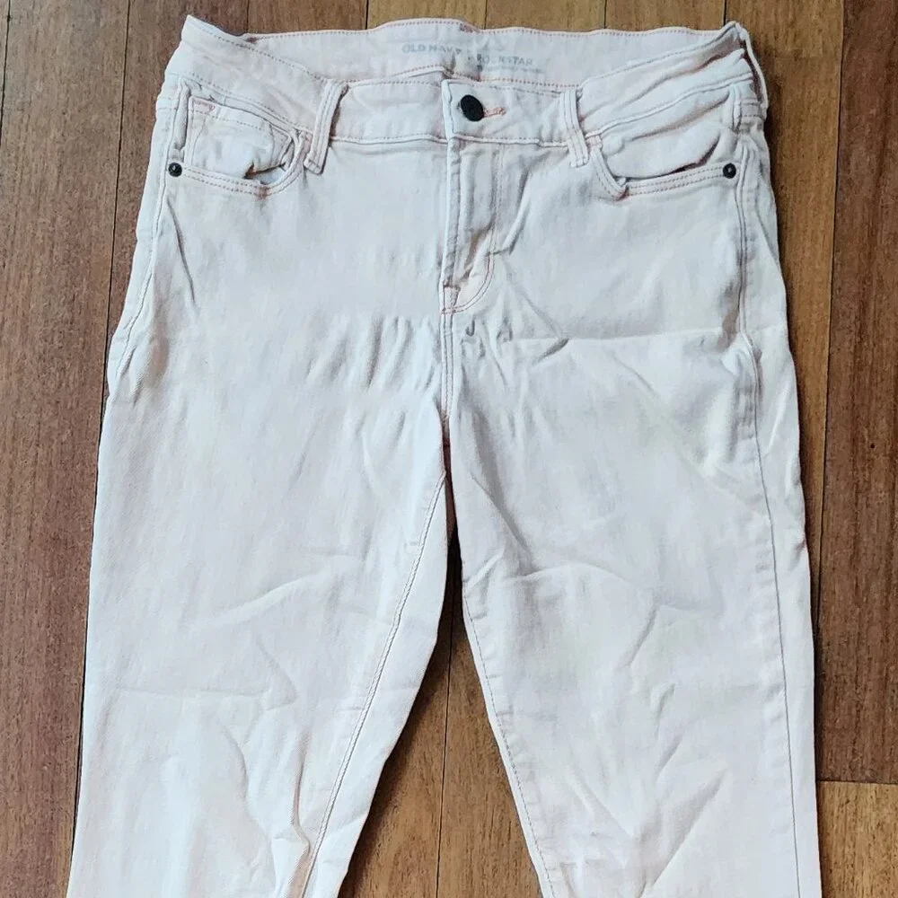 Old Navy Pale Pink Rock Star High Rise Skinny Jeans Size 6